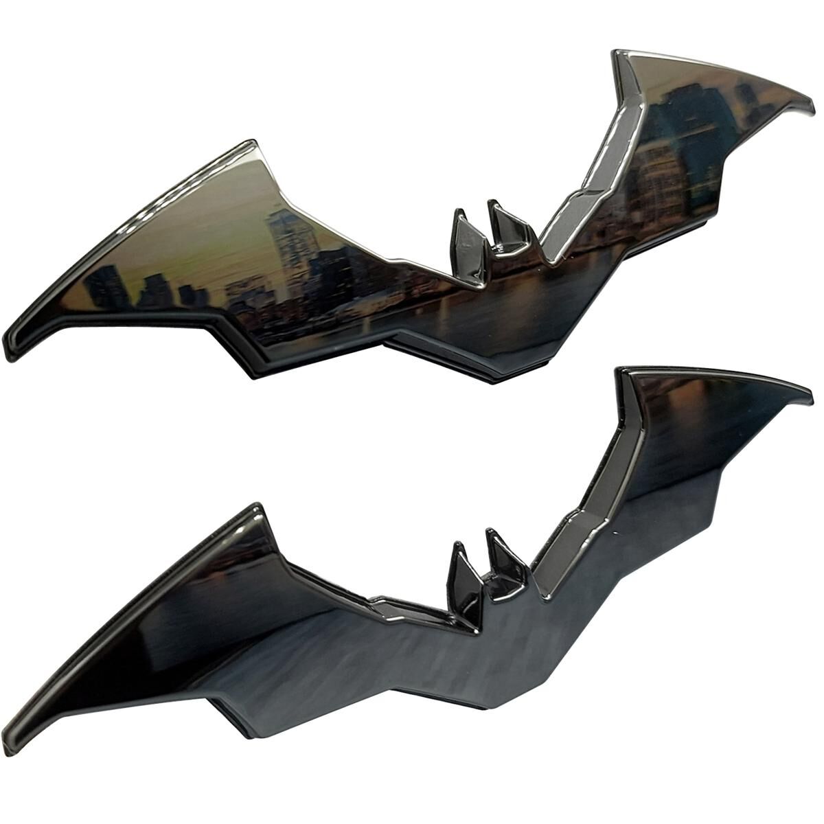 THE BATMAN MOVIE BATWING 3D CAR EMBLEM - 2 PACK (BLACK CHROME), , scaau_hi-res