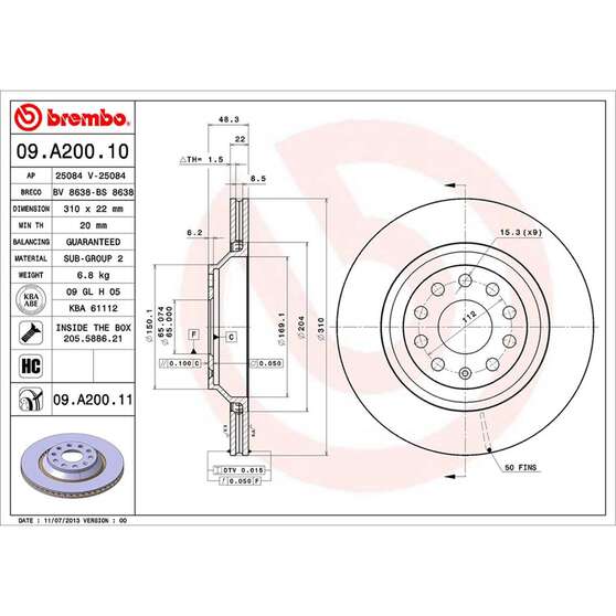 BREMBO DISC ROTOR, , scaau_hi-res