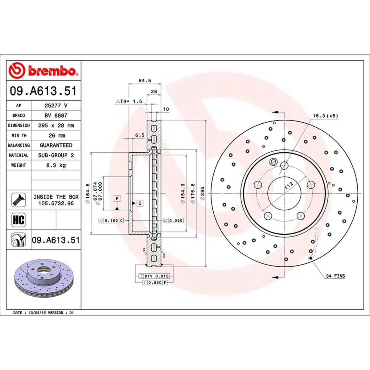 BREMBO DISC ROTOR, , scaau_hi-res