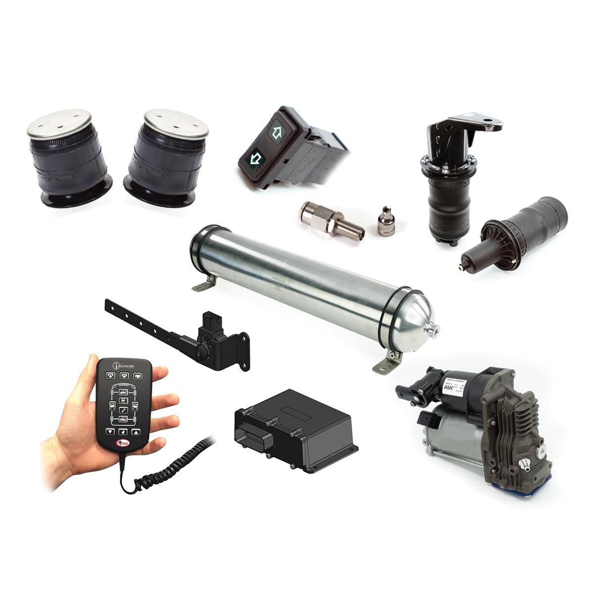 FULL AIR SUSPENSION KIT X 4C INTELLIRIDE DEFENDER 110 & 130, , scaau_hi-res