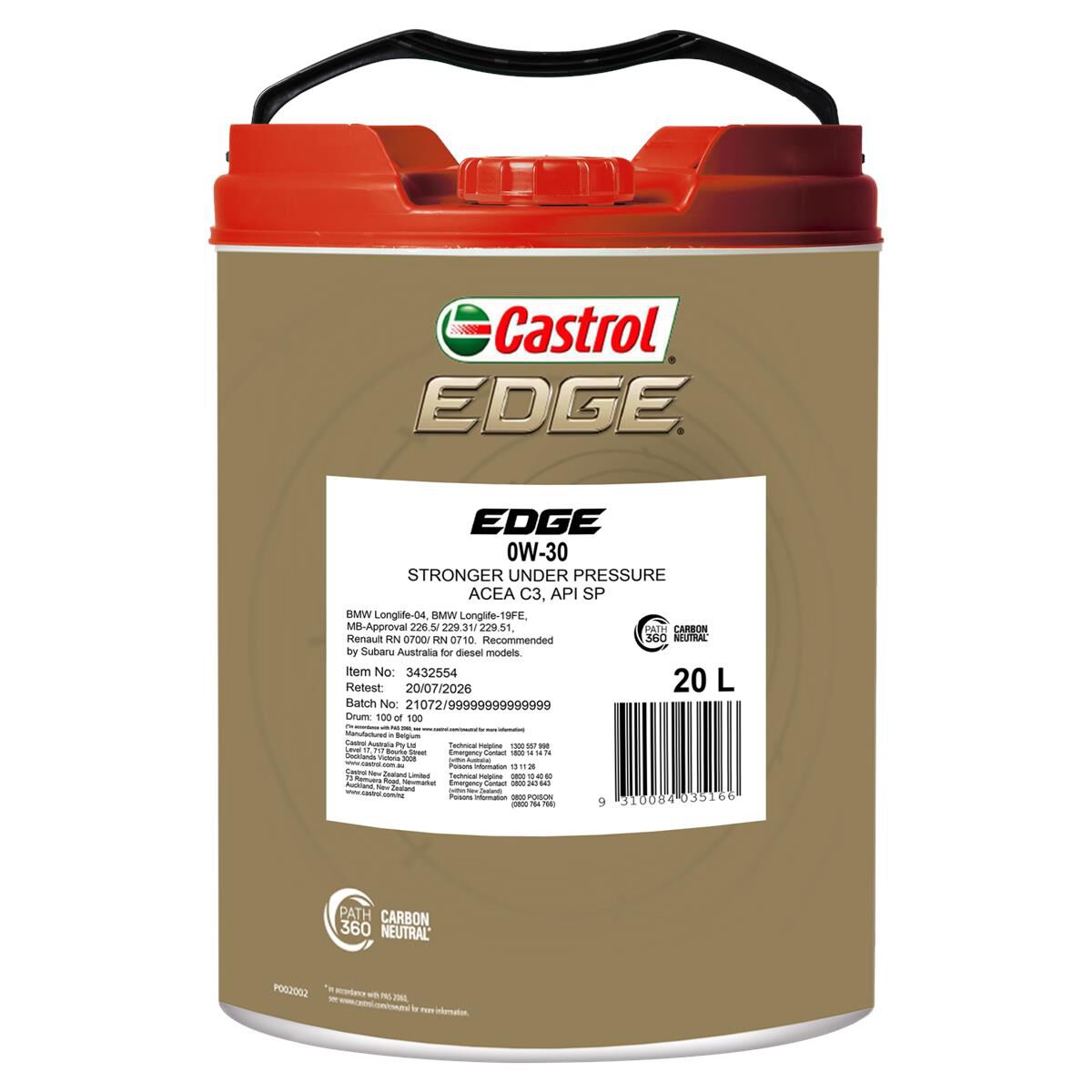 CASTROL EDGE 0W-30 20L, , scaau_hi-res