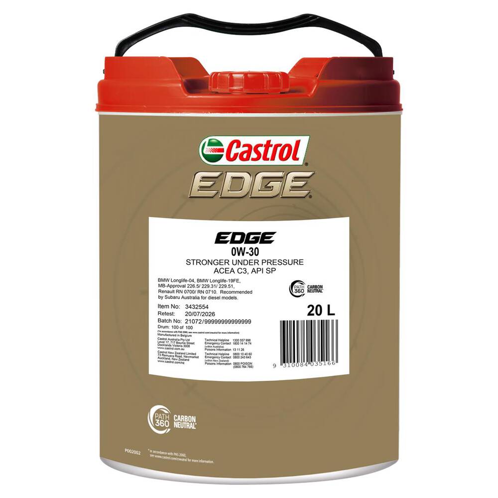 Castrol Edge 0W-30 20L - 3432554 | Supercheap Auto