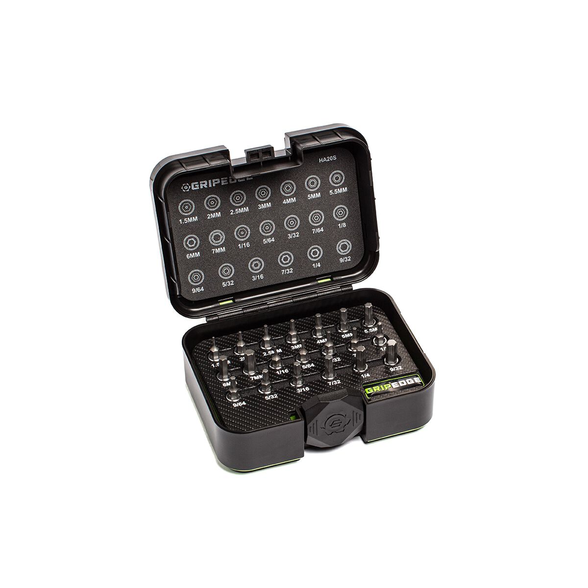 GRIPEDGE 1/4DR MET & SAE HEX DR SET 20PC, , scaau_hi-res