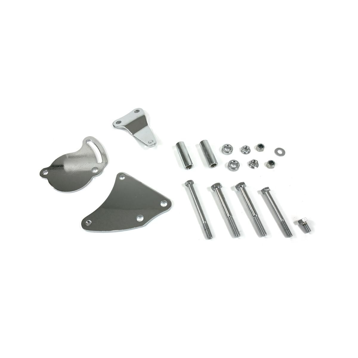 Power Steering Bracket Kit Chrome GM Type II Pump, , scaau_hi-res