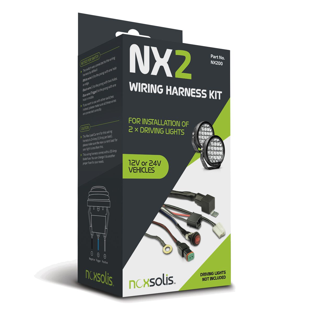 WIRING HARNESS KIT SUITS 2 X D/LAMPS 12 - 24 VOLT, , scaau_hi-res