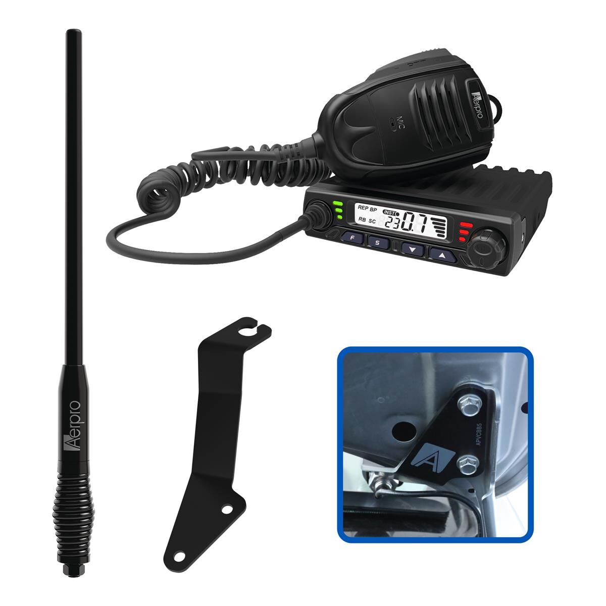 COMPACT 5W UHF CB KIT TO SUIT TOYOTA LANDCRUISER 2016-2021, , scaau_hi-res