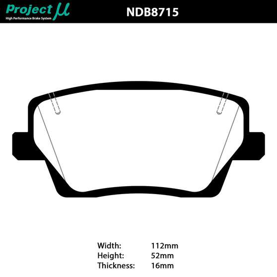 PROJECT MU NS-EP BRAKE PAD SETHYUNDAI I30N (ALL VARIANTS)REAR, , scaau_hi-res