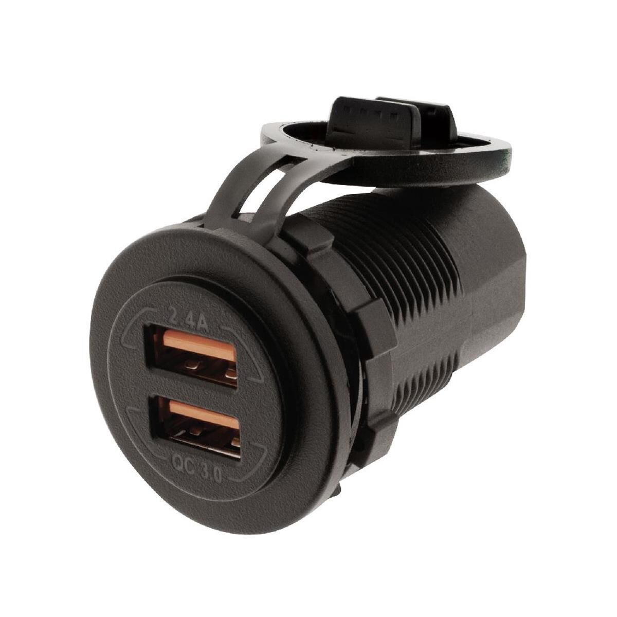 PKT 10 DUAL USB SOCKET PORT A 2.4a PORT B- QC3.0 NON LED **BULK PACK**, , scaau_hi-res