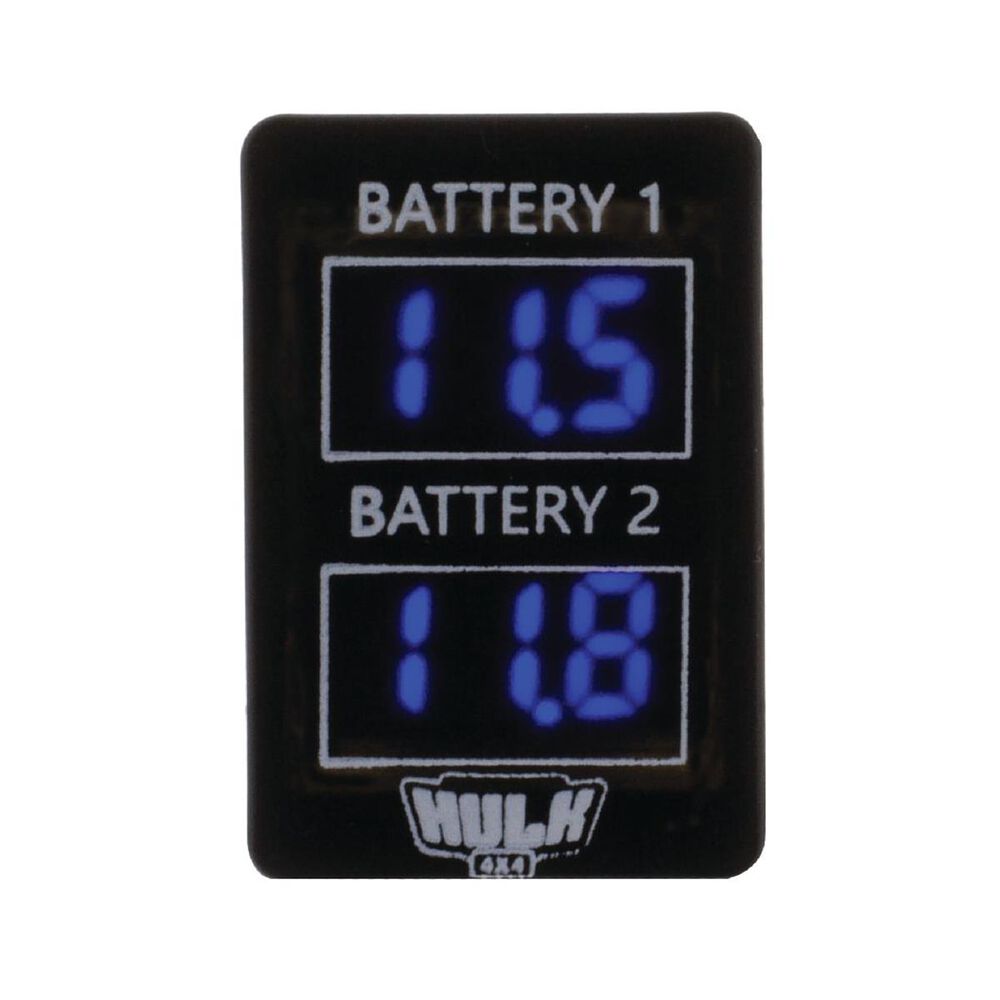 Hulk 4x4 Dual Voltmeter Oe Rpl T/S Late Toyota Blue Led 33 X 22Mm