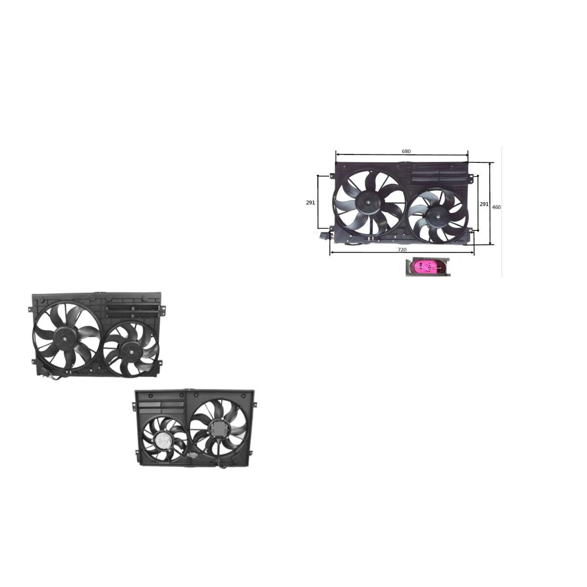 A3 8P 6/04-4/13 FAN FOR RADIATOR (DUAL FAN) (MOUNT HOLE TO HOLE:291MM), , scaau_hi-res