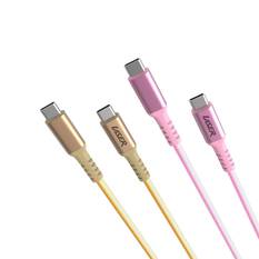 LASER USB-C TO USB-C CABLE 60W: GOLD/PINK 2 PACK 2M | FAST CHARGE & DURABLE, , scaau_hi-res