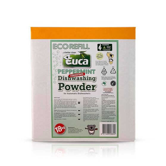 EUCA PEPPERMINT DISH WASH POWDER 18KG ECO BOX, , scaau_hi-res