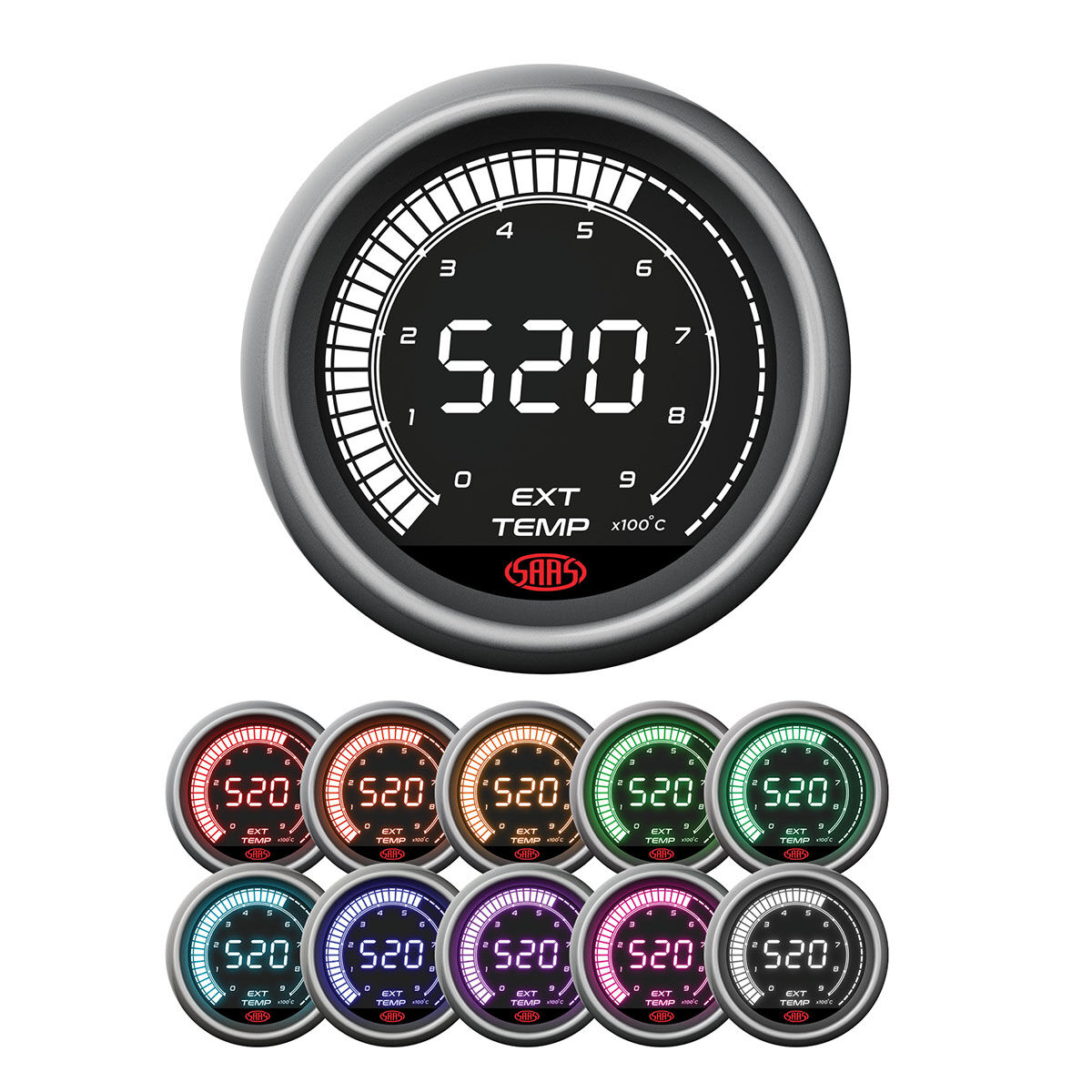 EXHAUST TEMP GAUGE 0&deg;-900&deg; 52MM DIGITAL SERIES, , scaau_hi-res