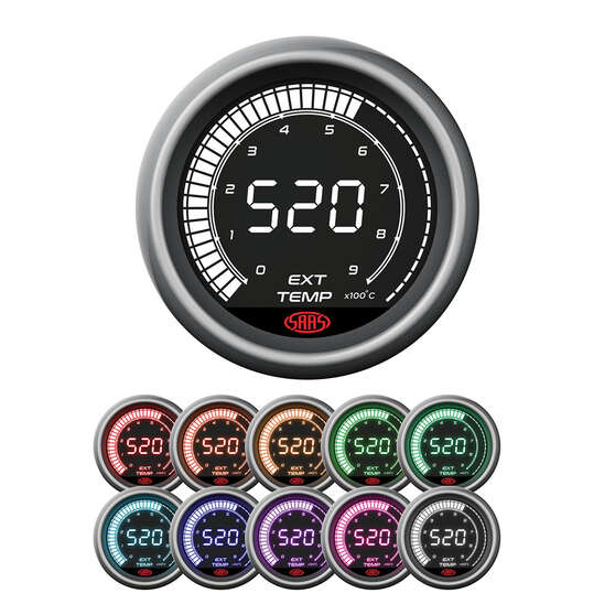EXHAUST TEMP GAUGE 0°-900° 52MM DIGITAL SERIES, , scaau_hi-res