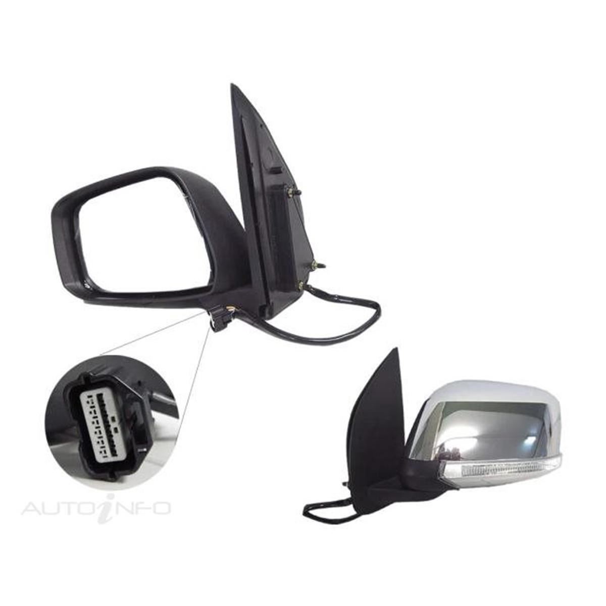 NISSAN NAVARA  D40  12/2005 ~ 2015  CHROME ELECTRICDOOR MIRRORWITH LED BLINKER  LEFT HAND SIDE, , scaau_hi-res