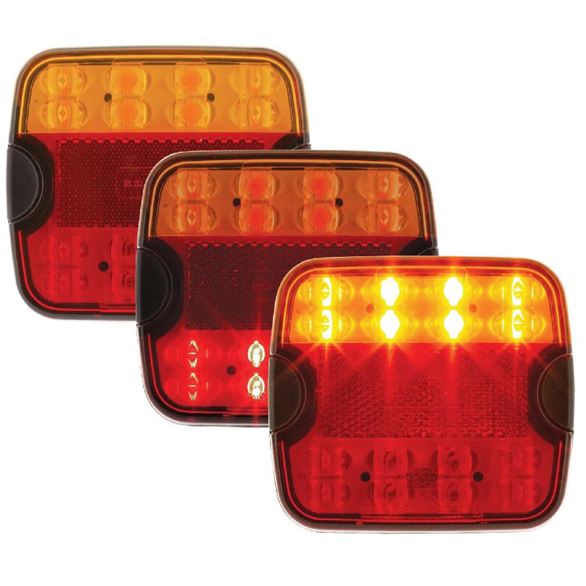 LED STOP/TAIL/INDICATOR LAMP 9-33V W/ REFLEX REFLECTOR 0.5m LEAD 104x94x20mm, , scaau_hi-res
