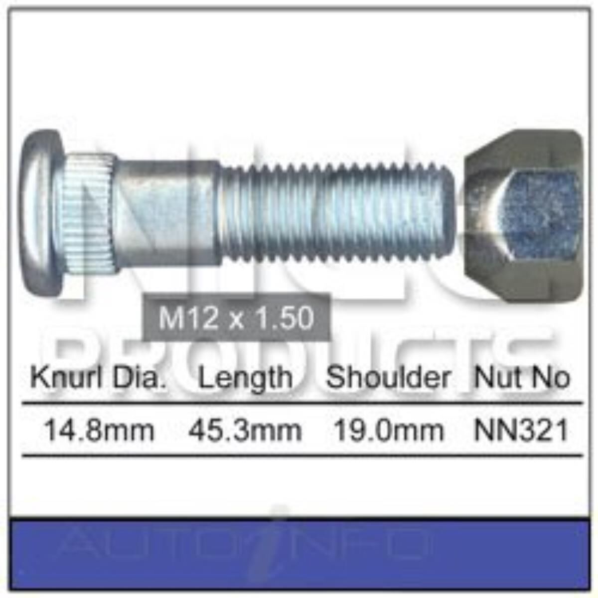 Nice Wheel Stud & Nut Set NS309 Supercheap Auto