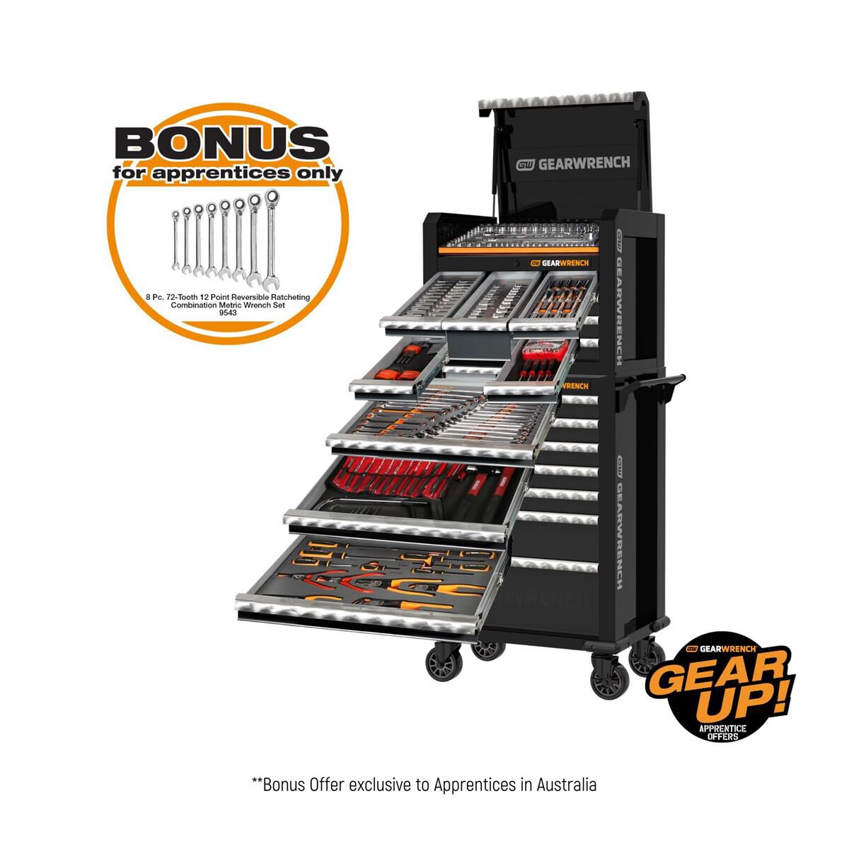 326PC COMB TOOL KIT+28" CHEST & TROLLEY, , scaau_hi-res
