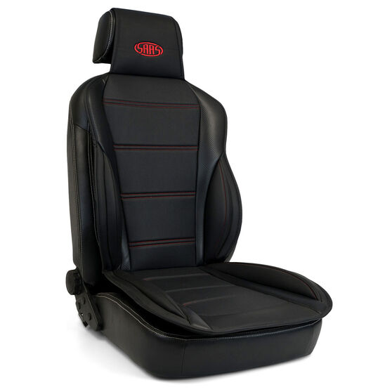 SAAS Seat Sports Cushion Pu Black Large With Logo, , scaau_hi-res
