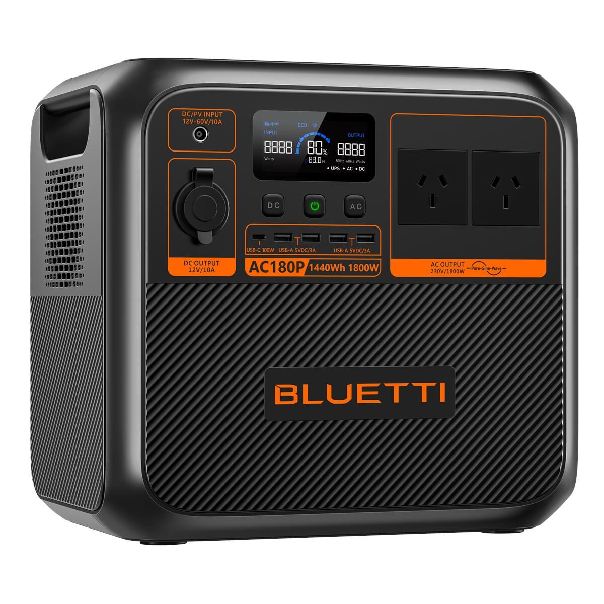 BLUETTI AC180P PORTABLE POWER STATION 1,800W 1,440WH, , scaau_hi-res