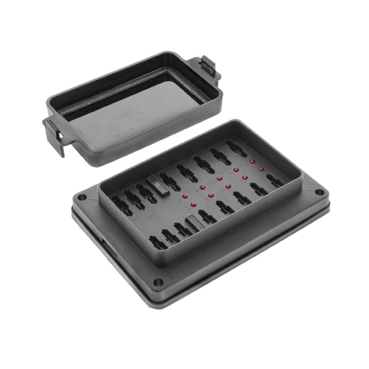 10 WAY FUSE BOX W/PROOF ATS STANDARD BLADE CLIP COVER LED **REPLACES 54445BL **, , scaau_hi-res