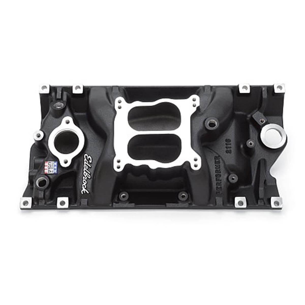 PERFORMER MANIFOLD SBC VORTEC BLACK COATED CHEVROLET INTAKE, , scaau_hi-res