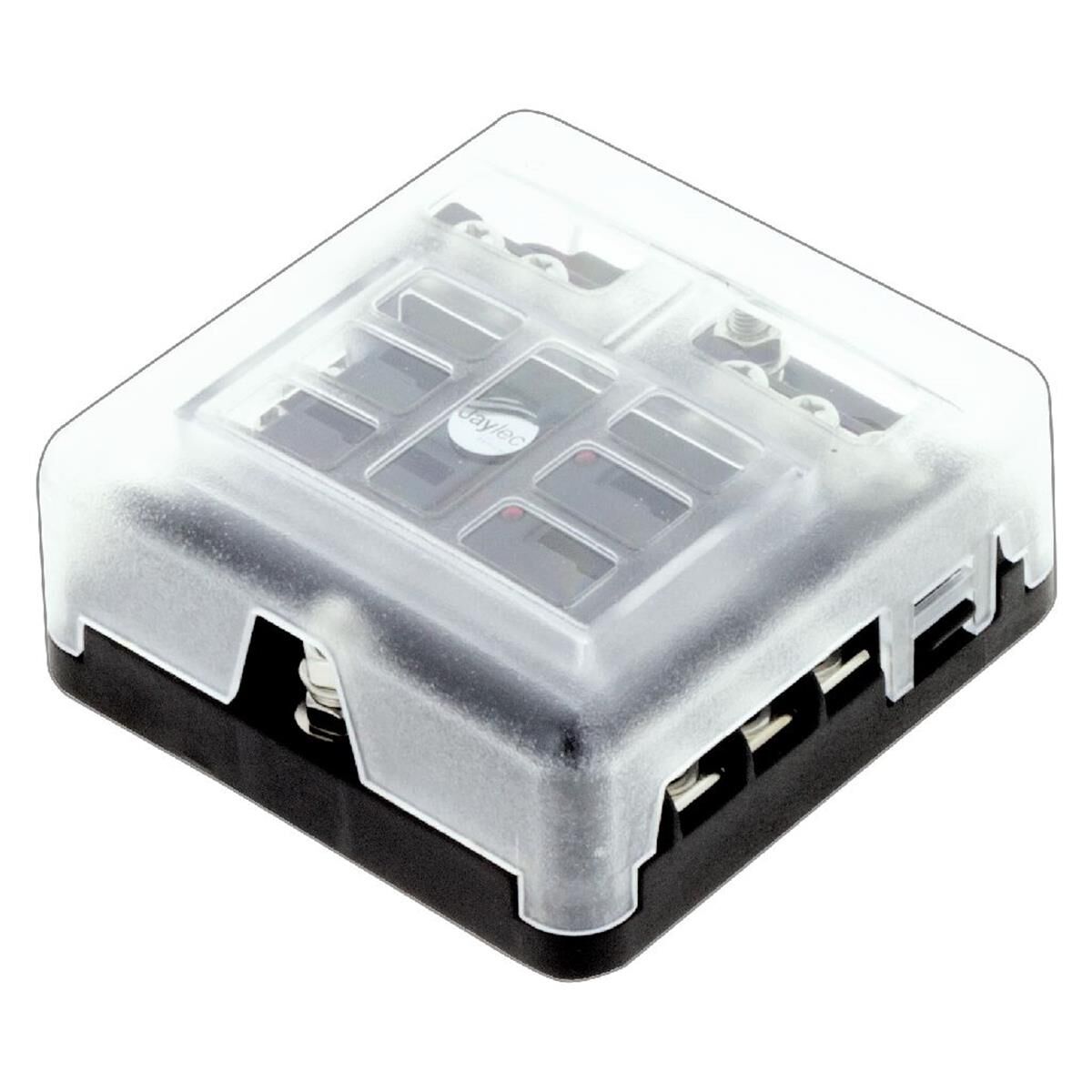 6 WAY BLADE FUSE/DISTRIBUTION BOX WITH RED LEDS - FUSES & CIRCUIT BREAKERS, , scaau_hi-res