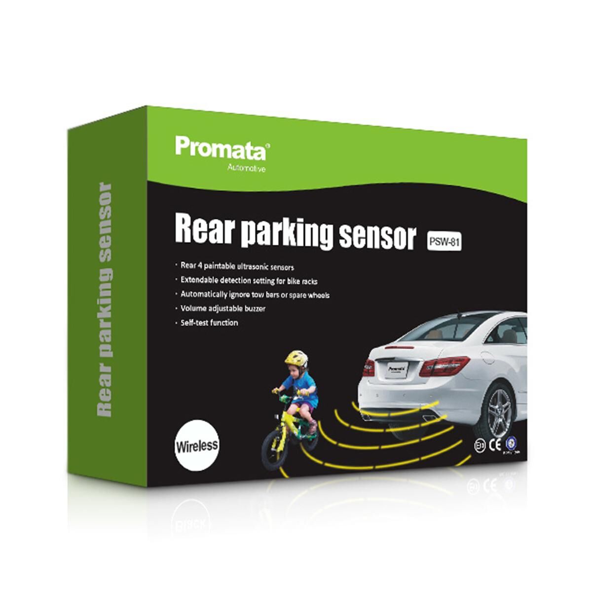 PROMATA UNIVERSAL WIRELESS PARKING SENSOR - 21.5MM BLACK, , scaau_hi-res