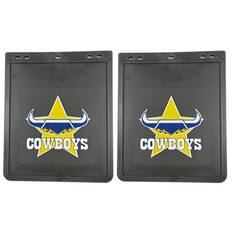 355MM DROP X 300MM WIDTH BLACK MONO MUDFLAP  - COWBOYS, , scaau_hi-res