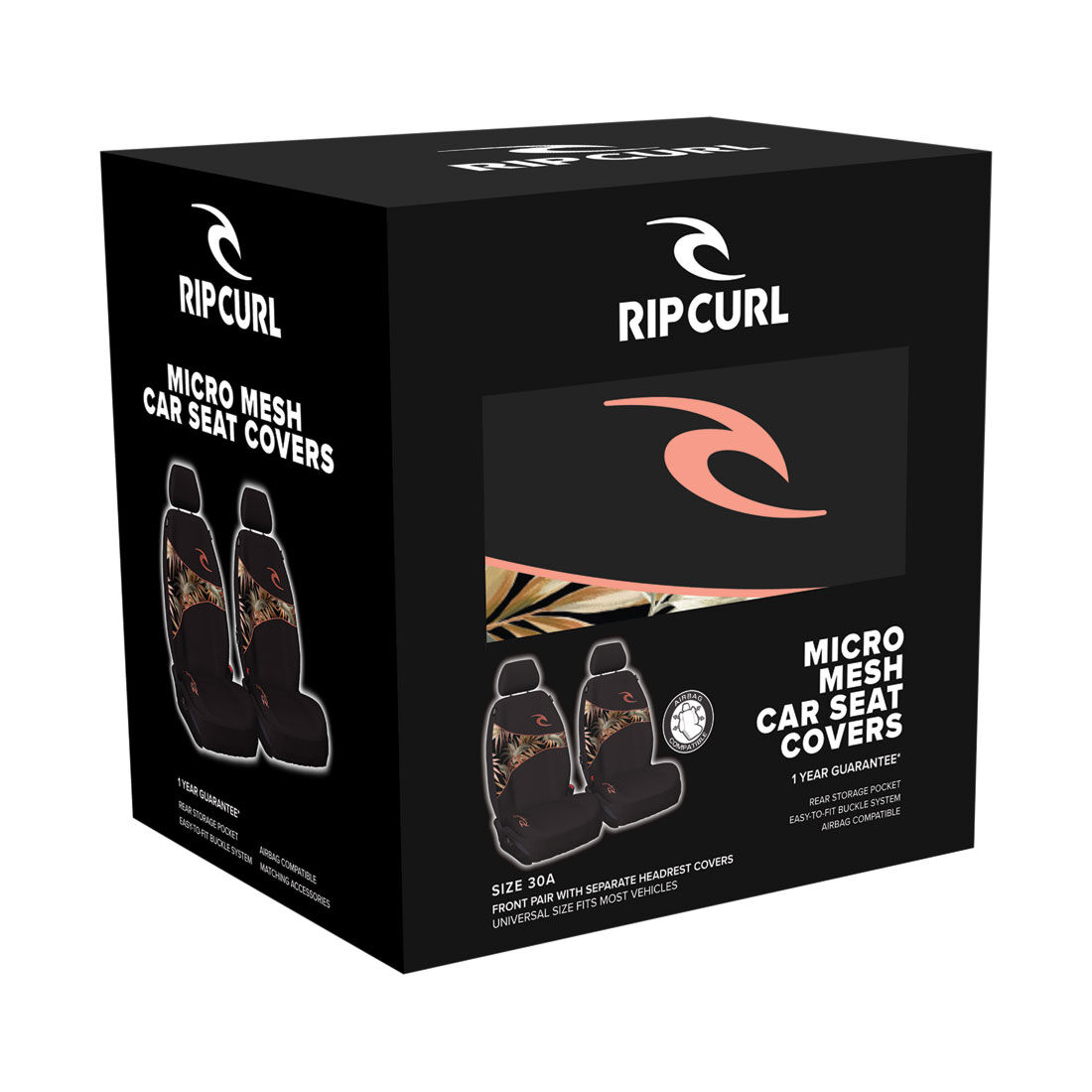 Rip Curl Micro Mesh Seat Covers Adjustable Headrests Airbag Compatible, , scaau_hi-res