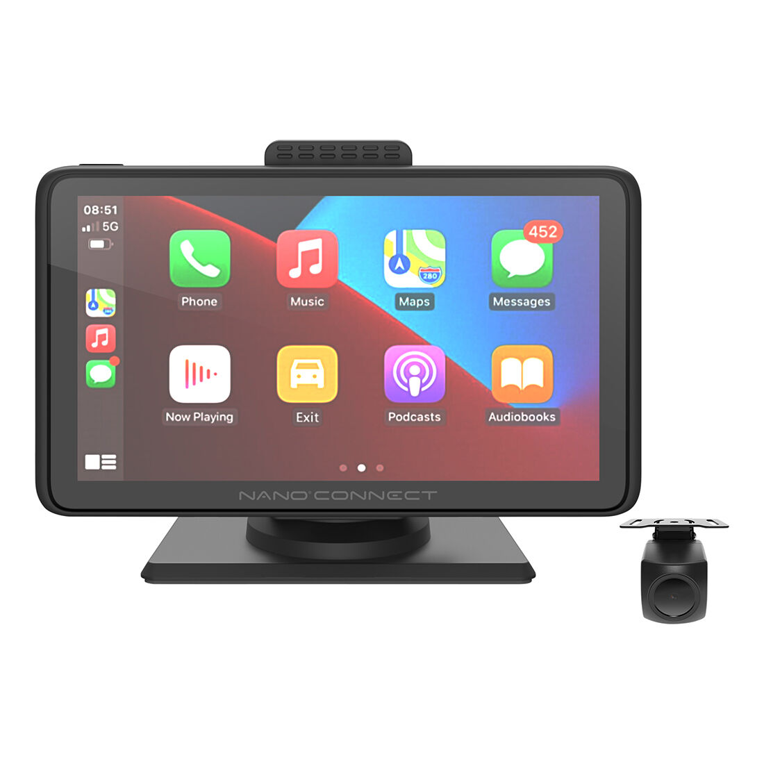 Nanocam Connect Wireless Smart Monitor 1080p Dash &amp; Reverse Cam Kit NC-722DVR, , scaau_hi-res