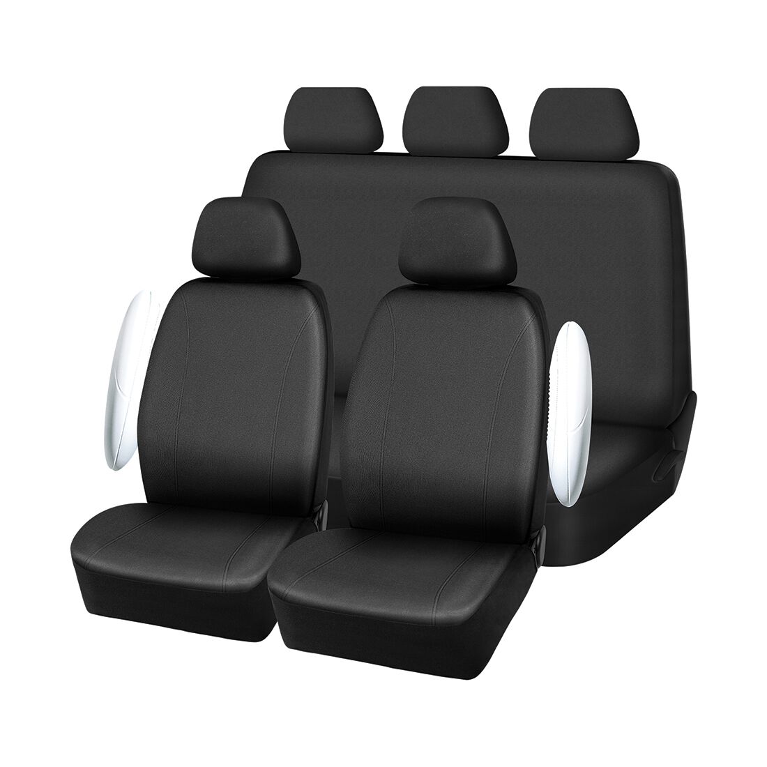 SCA Essential Polyester Seat Covers Set Black, Adjustable Headrests, Airbag Compatible, Size 30A&06H, , scaau_hi-res
