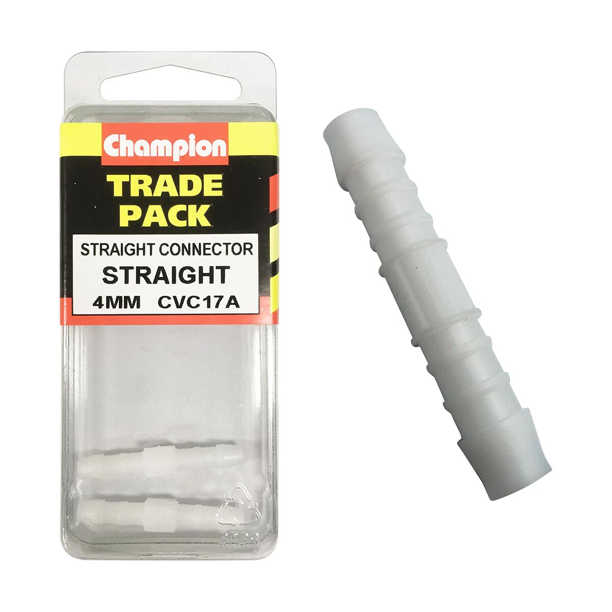 Champion Trade Pack Straight Connector CVC17A, 4mm, , scaau_hi-res