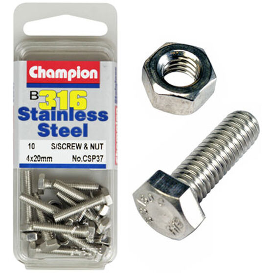 Champion Screws and Nuts - 4mm X 20mm, , scaau_hi-res