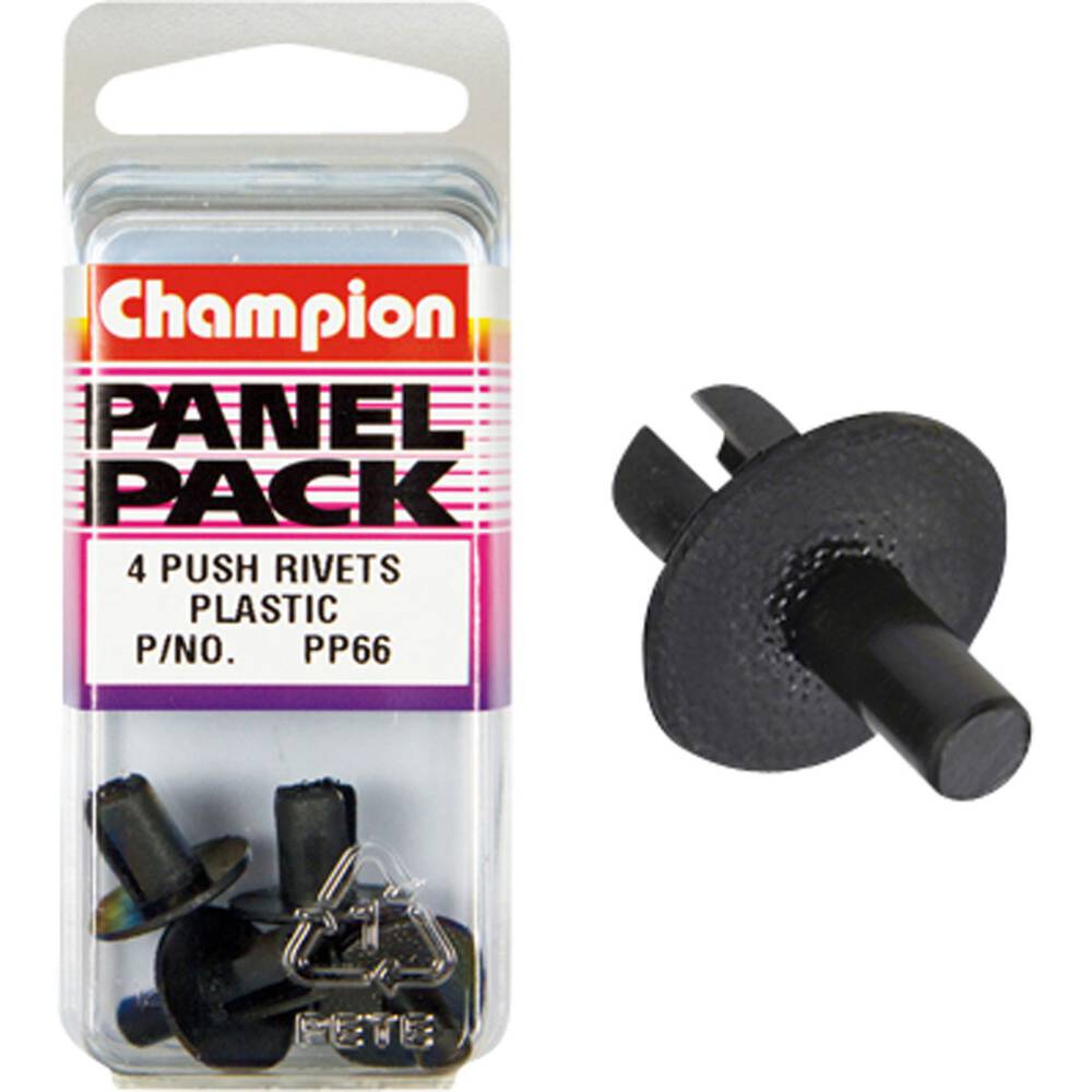 Champion Plastic Push Rivets - PP66, Panel Pack | Supercheap Auto