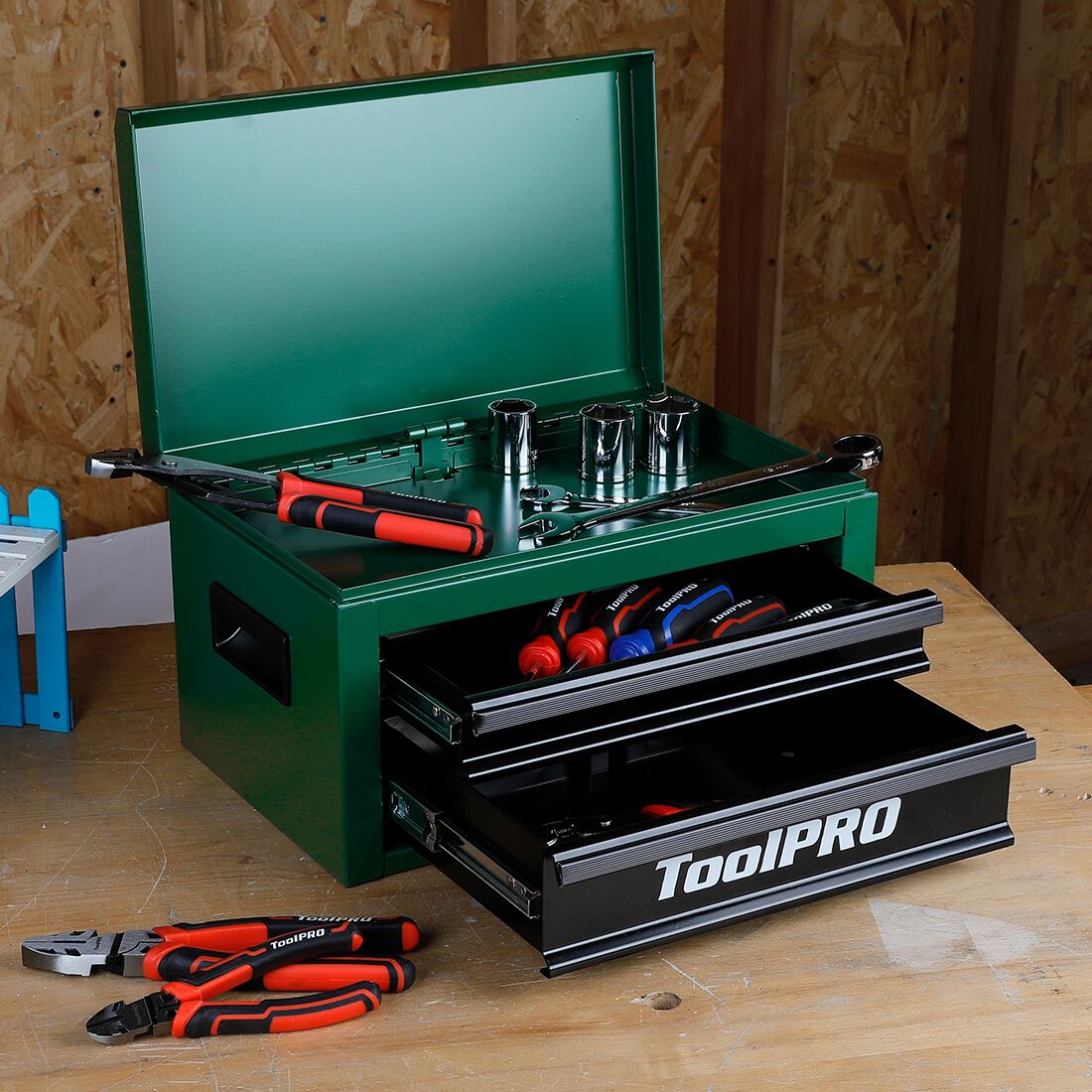 ToolPRO 15" Heavy Duty Mini Tool Chest Green, , scaau_hi-res