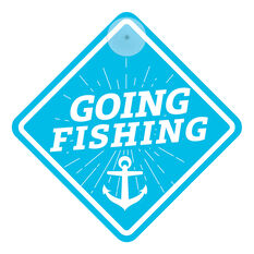 SIC Signs Gone Fishing Car Sign, , scaau_hi-res