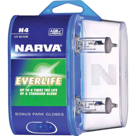 Narva Everlife Headlight Globes - H4, 12V 60/55W, 48889BL2, , scaau_hi-res