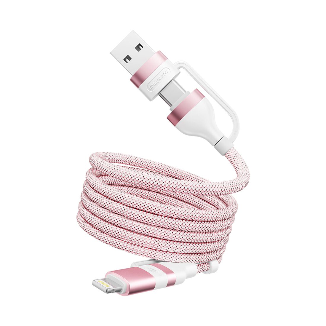 Cabin Crew USB-C/USB-A to USB-C/Lightning Magnetic Cable Pink, , scaau_hi-res
