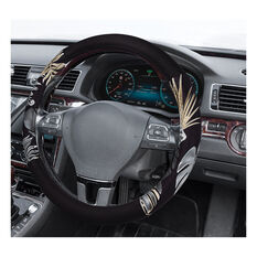 SCA Steering Wheel Cover Leaf Print Blue/Gold 380mm Diameter, , scaau_hi-res