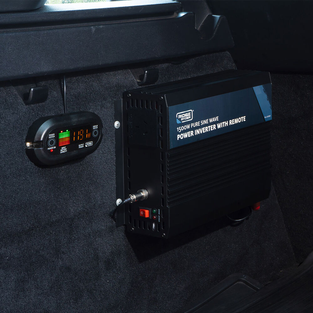 Ridge Ryder Power Inverter Pure Sine Wave With Remote 1500W