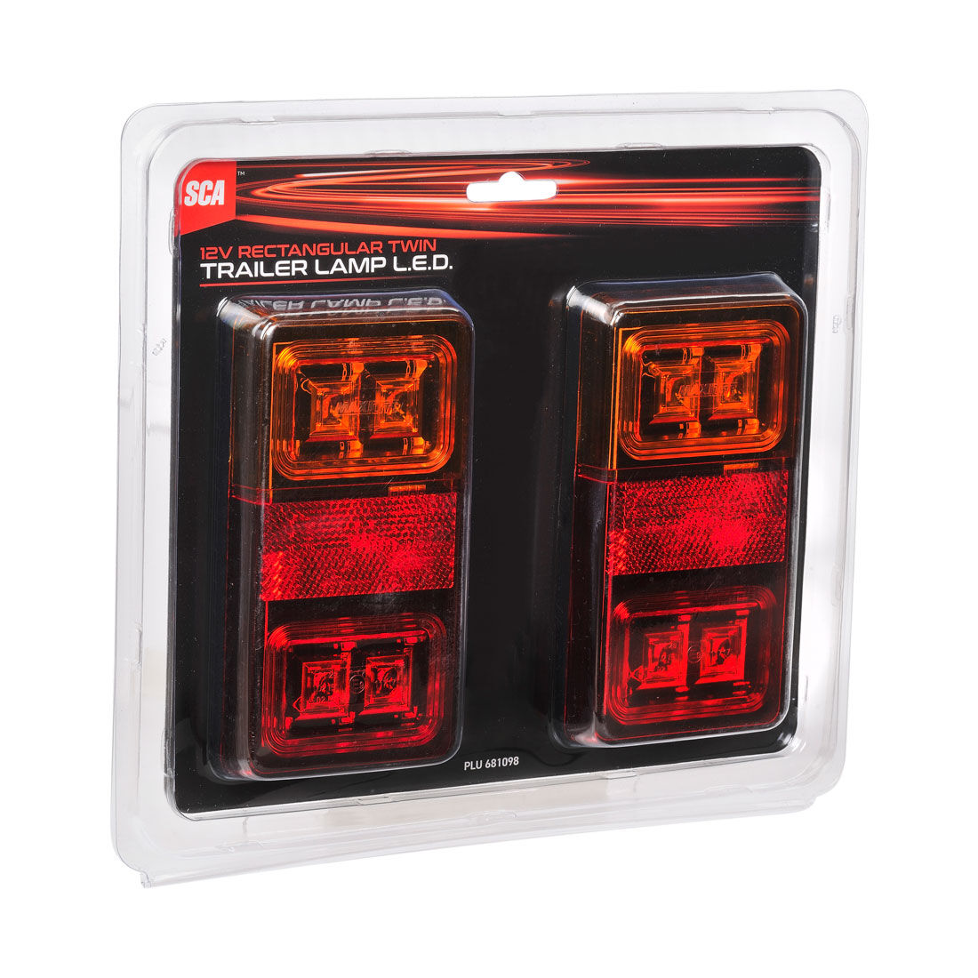 SCA Trailer Lamp LED 12V Rectangular 2 Pack, , scaau_hi-res