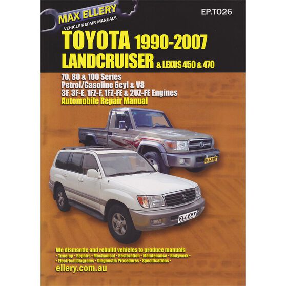 Max Ellery Car Manual For Toyota Landcruiser 1990 2007 Ep T026