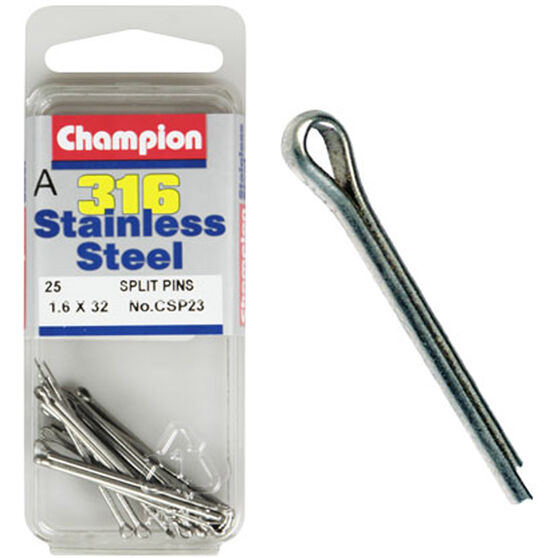 Champion Stainless Steel Split Pins 3.2mm 3.2mm, , scaau_hi-res