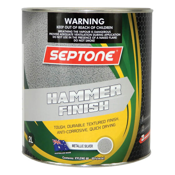 Septone® Hammer Finish Paint, Silver - 2 Litre, , scaau_hi-res