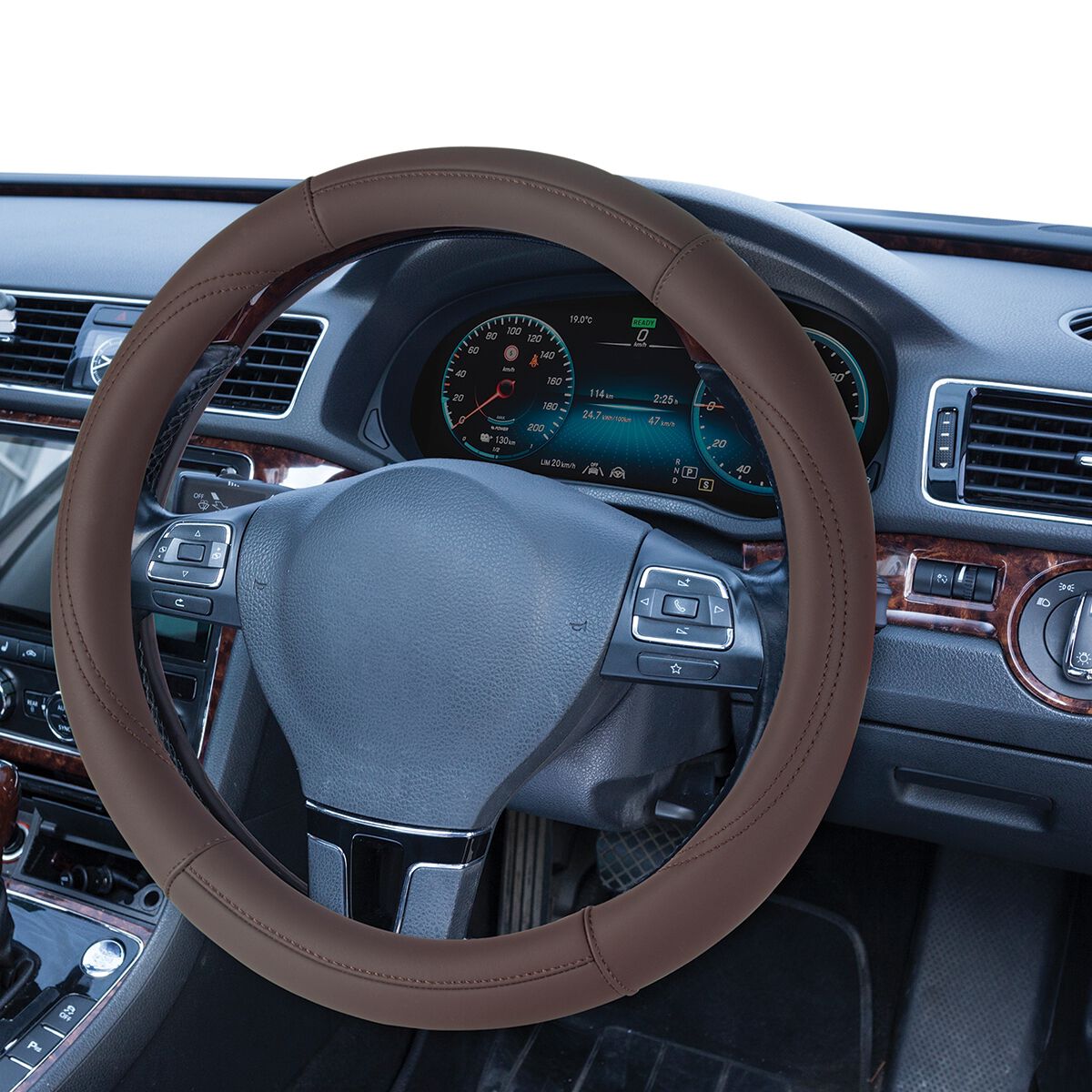 SCA Leather Look Burgundy Grid Steering Wheel Cover, , scaau_hi-res