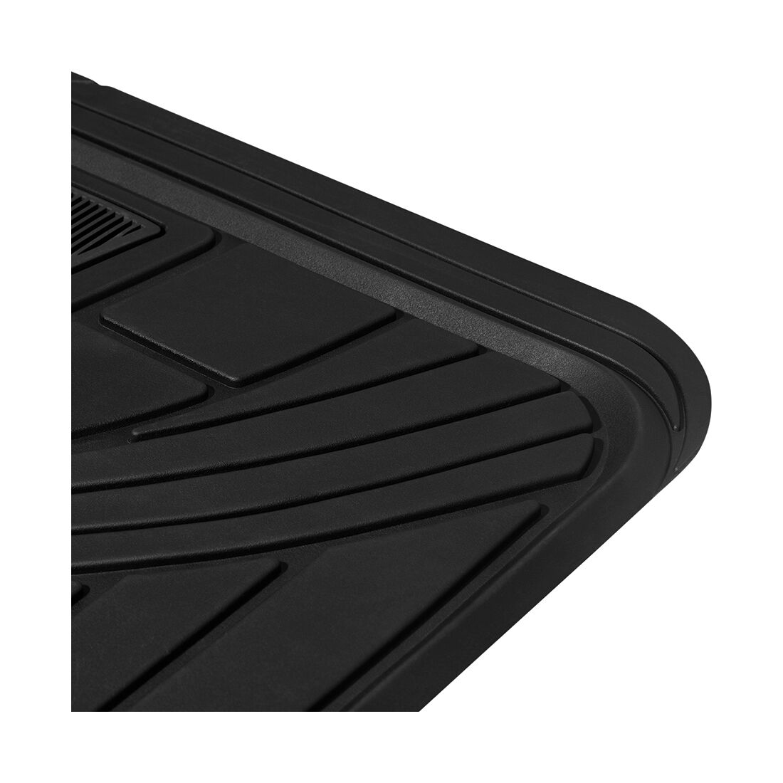 SCA Car Floor Mats PVC Rubber Two-tone Trim Black Set of 4, , scaau_hi-res