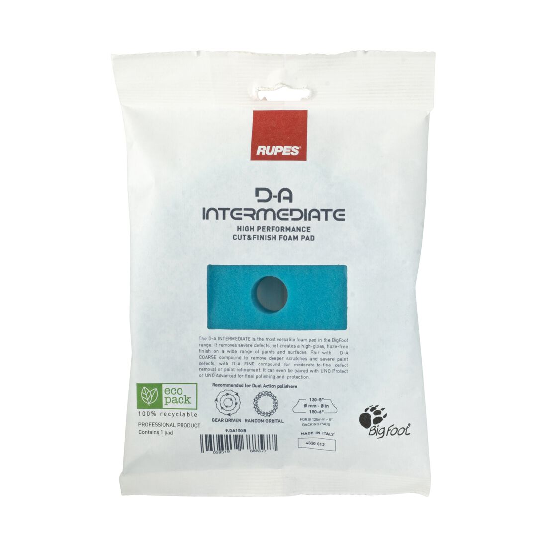 RUPES D-A Intermediate Polishing Foam Pad - 130/150mm, , scaau_hi-res