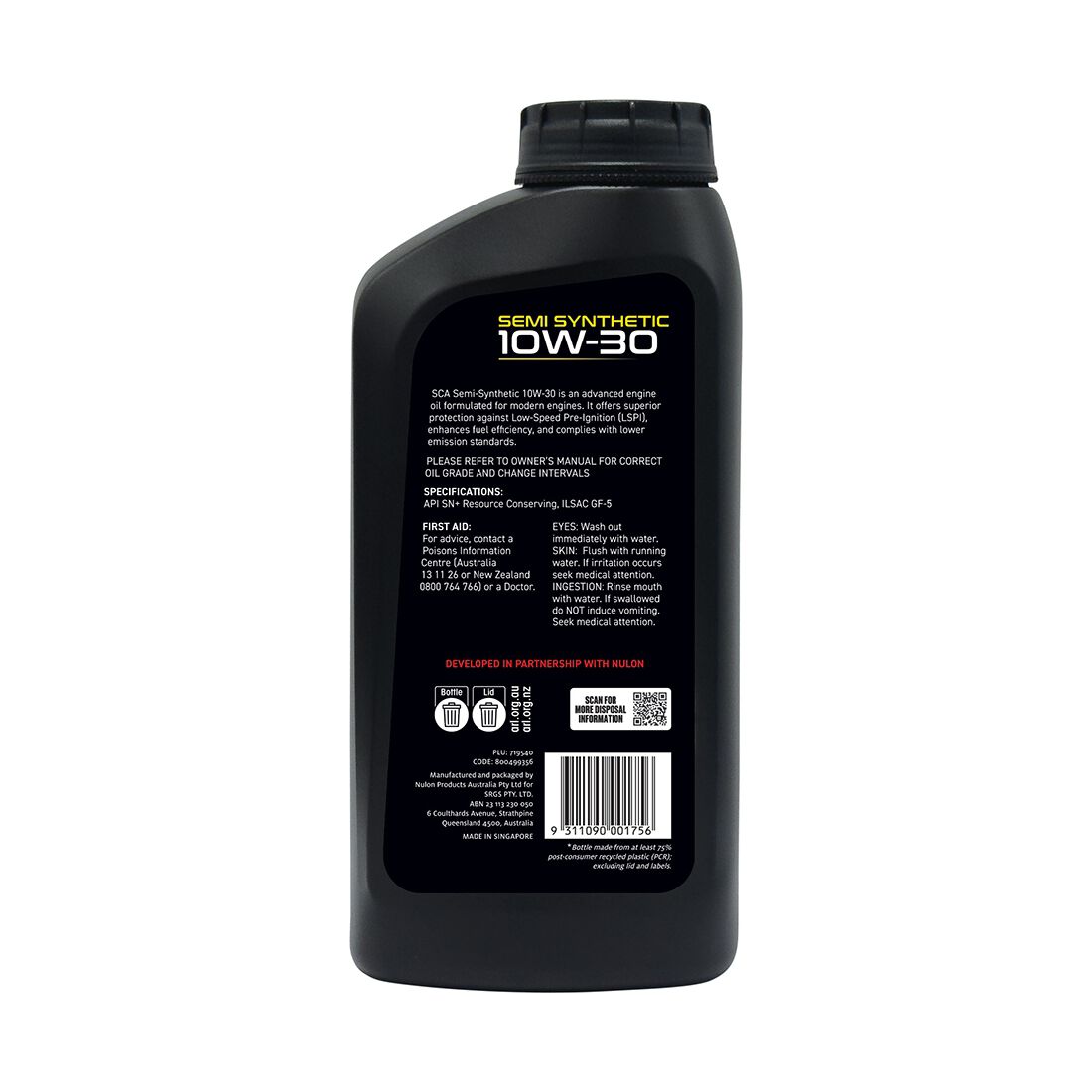 SCA Semi Synthetic Engine Oil 10W-30 1 Litre, , scaau_hi-res