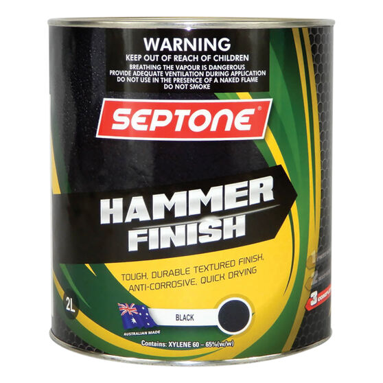 Septone® Hammer Finish Paint, Black - 2 Litre, , scaau_hi-res